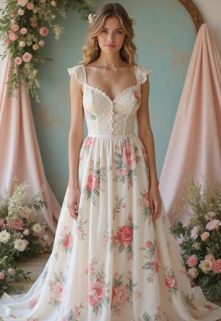 30 Stylish Indian Wedding Guest Outfits You’ll Want to Wear - 26. Vintage Floral Dress