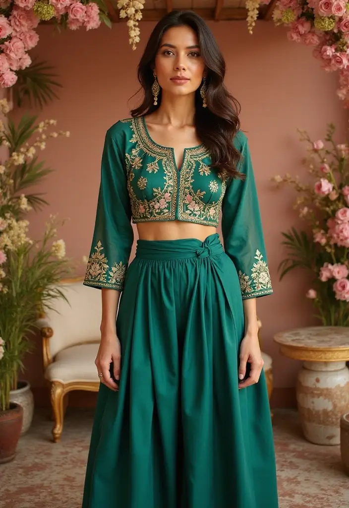 30 Stylish Indian Wedding Guest Outfits You’ll Want to Wear - 6. Sustainable Silk Dhoti Pants
