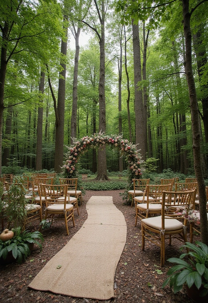 30 Unique Wedding Ideas That Make Your Celebration One-of-a-Kind - 1. Forest Ceremony with Biodegradable Decor