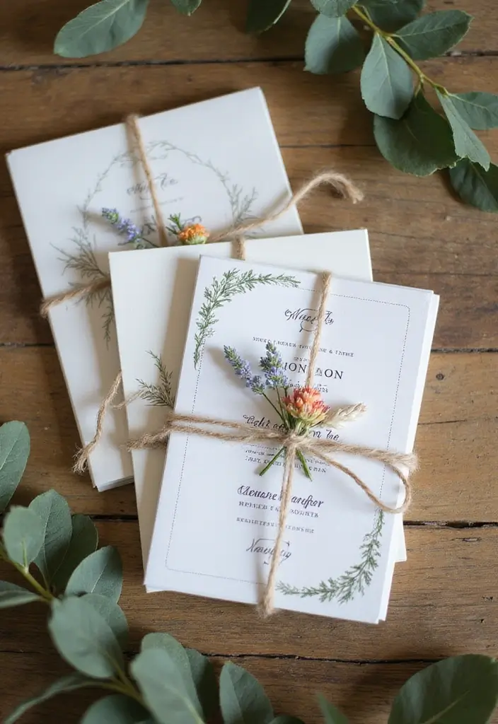 30 Wedding Invitation Ideas That Are Unique and Memorable 10 30 Unique and Memorable Eco-Friendly Wedding Invitation Ideas - 10. Natural Twine and String