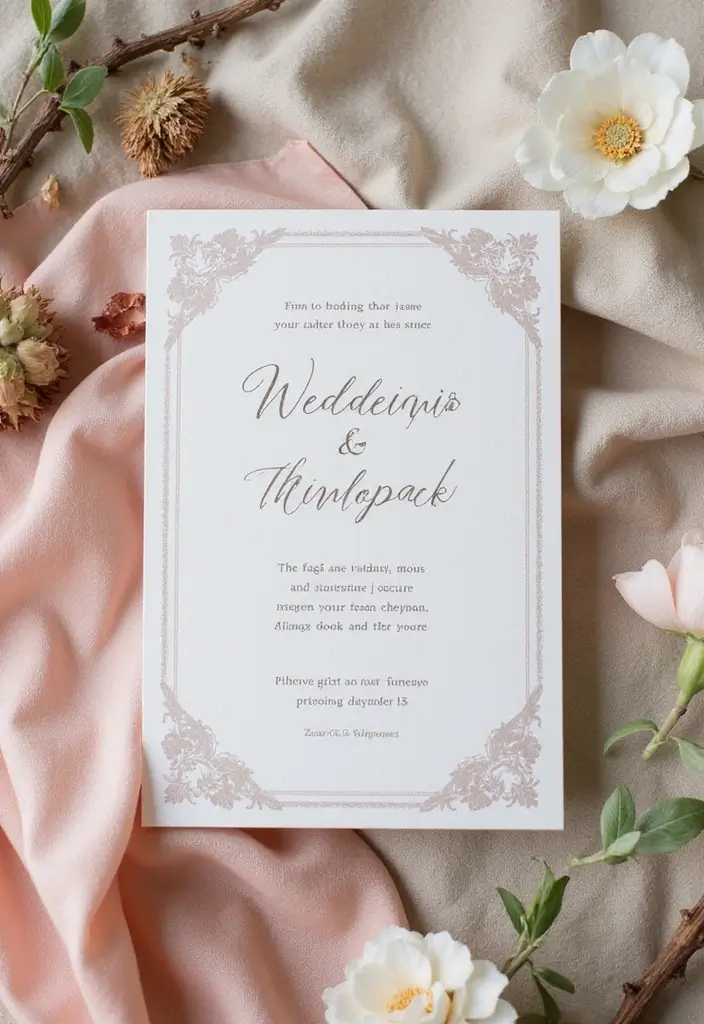 30 Wedding Invitation Ideas That Are Unique and Memorable 24 30 Unique and Memorable Eco-Friendly Wedding Invitation Ideas - 24. Monochromatic Invitations
