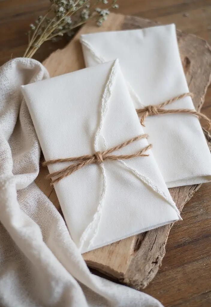 30 Wedding Invitation Ideas That Are Unique and Memorable 6 30 Unique and Memorable Eco-Friendly Wedding Invitation Ideas - 6. Fabric Invitations