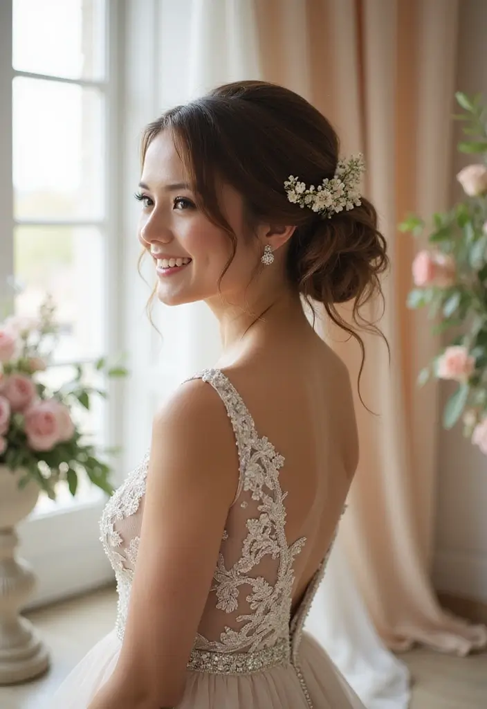 30 Updo Hairstyles for Weddings That Never Go Out of Style - 7. Side Chignon