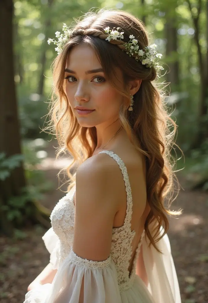 30 Updo Hairstyles for Weddings That Never Go Out of Style - 9. Crown Braid Updo