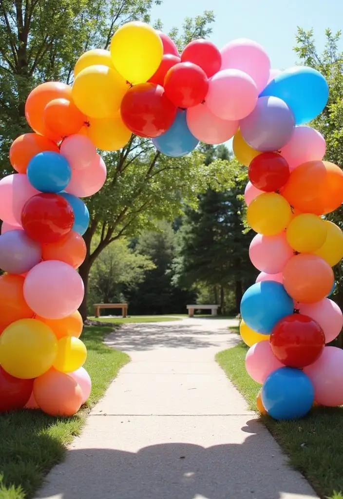 30 Wedding Arch Ideas That Set the Perfect Backdrop for Vows - 12. Colorful Balloon Arch