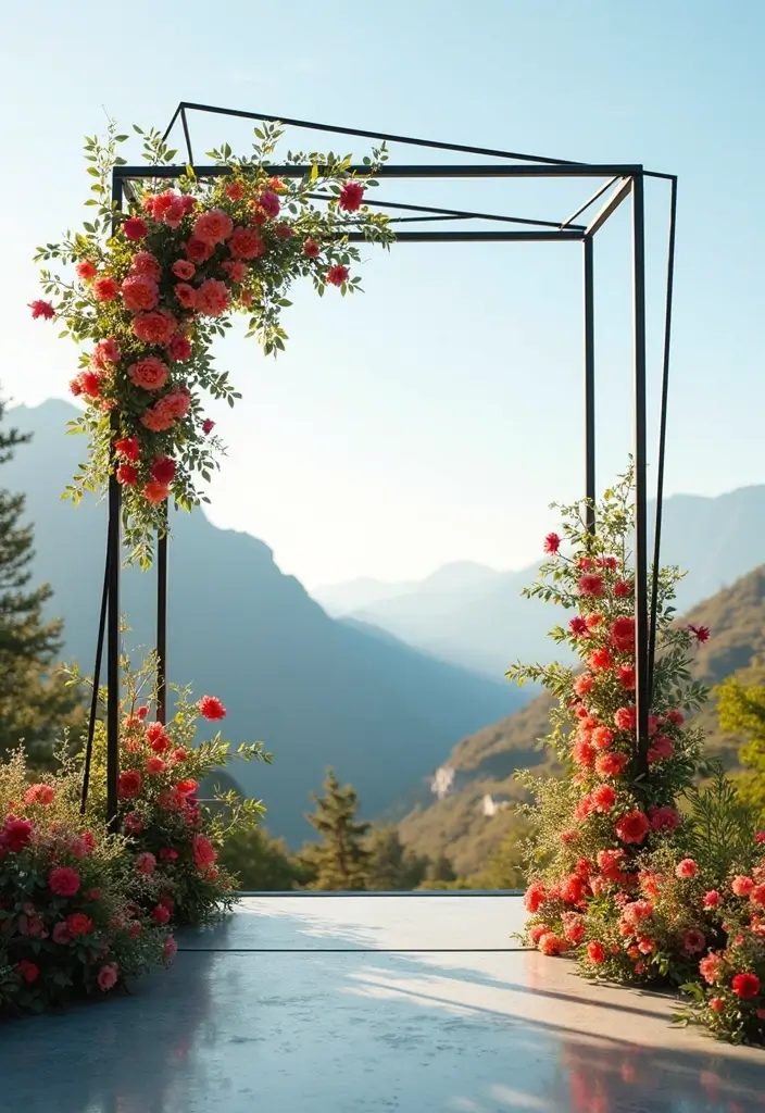 30 Wedding Arch Ideas That Set the Perfect Backdrop for Vows - 13. Geometric Metal Arch