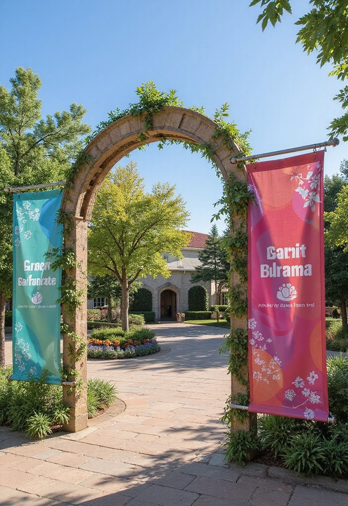 30 Wedding Arch Ideas That Set the Perfect Backdrop for Vows - 19. Eco-Friendly Fabric Banner Arch
