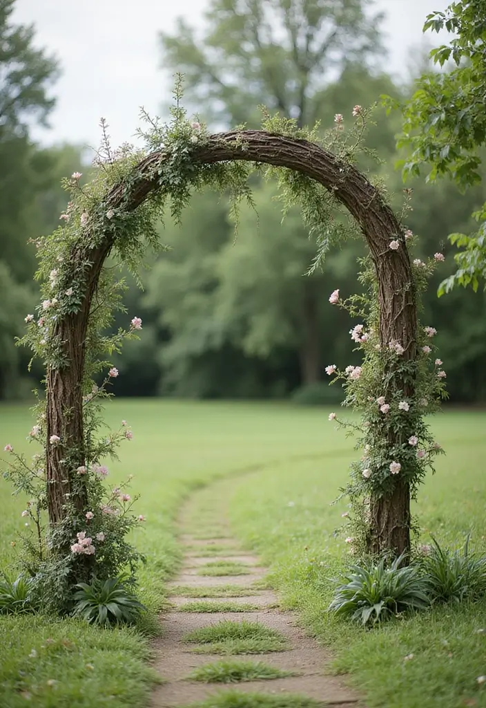 30 Wedding Arch Ideas That Set the Perfect Backdrop for Vows - 20. Simple Tree Branch Arch
