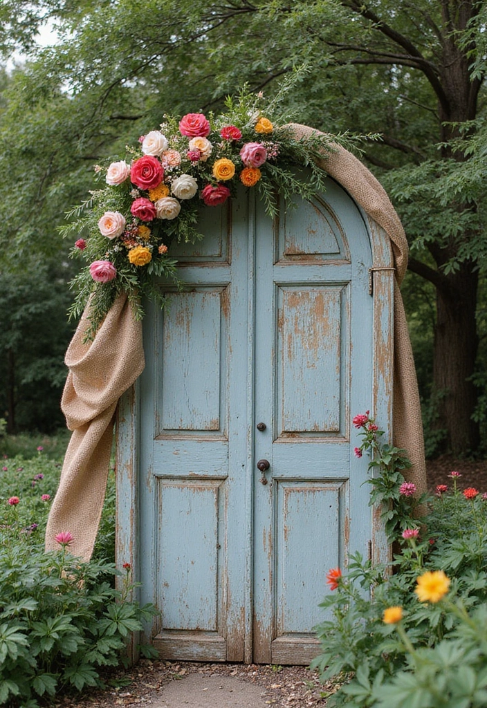 30 Wedding Arch Ideas That Set the Perfect Backdrop for Vows - 7. Vintage Door Arch