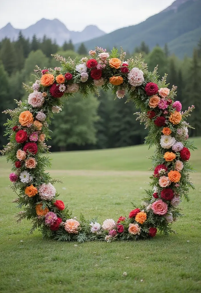 30 Wedding Arch Ideas That Set the Perfect Backdrop for Vows - 8. Boho Floral Circle Arch