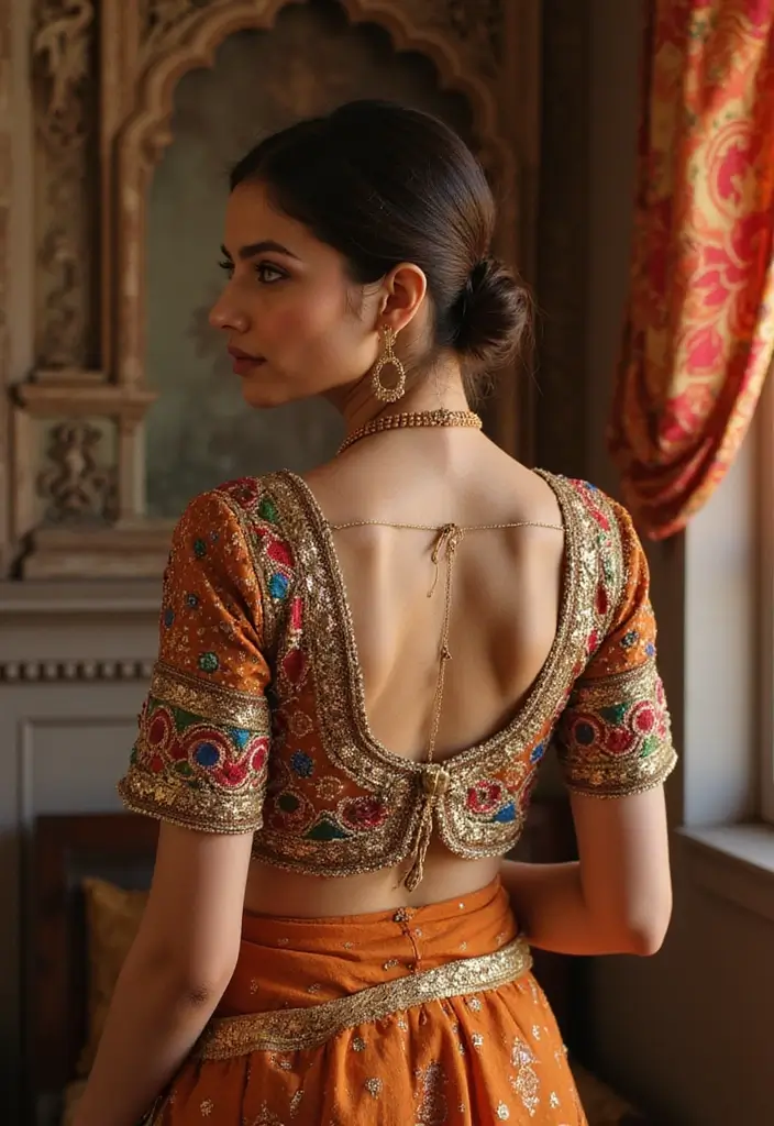 30 Wedding Blouse Designs That Elevate Every Bridal Saree 10 30 Wedding Blouse Designs That Elevate Every Bridal Saree - 10. Vintage Choli Blouse