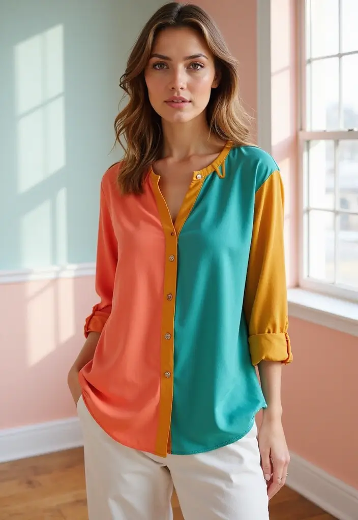 30 Wedding Blouse Designs That Elevate Every Bridal Saree 11 30 Wedding Blouse Designs That Elevate Every Bridal Saree - 11. Color-Blocked Blouse