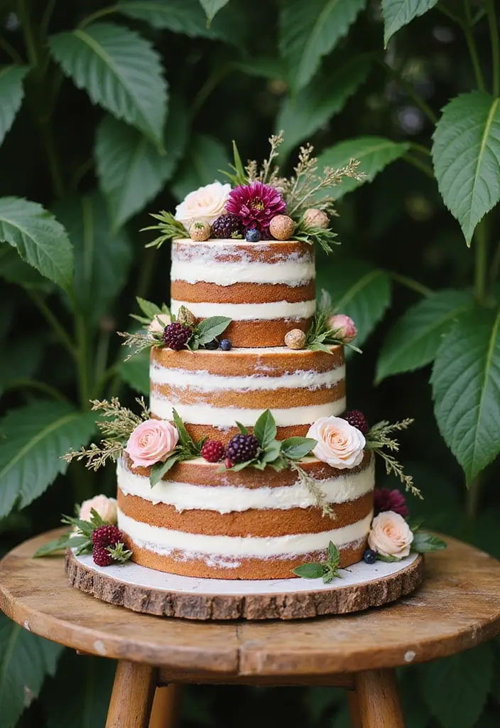 30 Wedding Cake Ideas That Are Almost Too Pretty to Eat 1 30 Wedding Cake Ideas That Are Almost Too Pretty to Eat - 1. Rustic Naked Cake