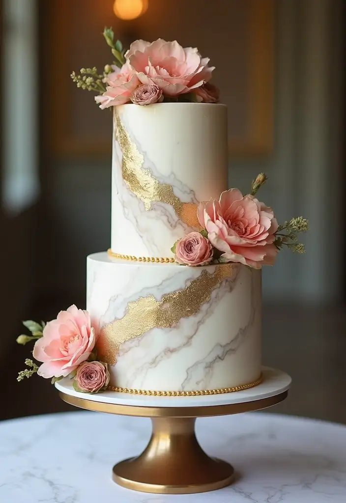 30 Wedding Cake Ideas That Are Almost Too Pretty to Eat 11 30 Wedding Cake Ideas That Are Almost Too Pretty to Eat - 11. Marble Cake