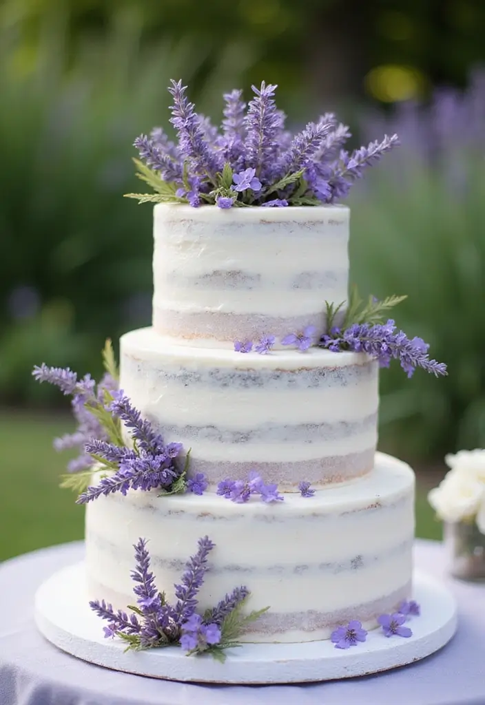 30 Wedding Cake Ideas That Are Almost Too Pretty to Eat 18 30 Wedding Cake Ideas That Are Almost Too Pretty to Eat - 18. Lavender Cake
