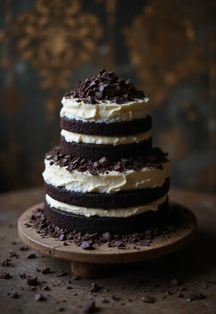 30 Wedding Cake Ideas That Are Almost Too Pretty to Eat 21 30 Wedding Cake Ideas That Are Almost Too Pretty to Eat - 21. Black Velvet Cake