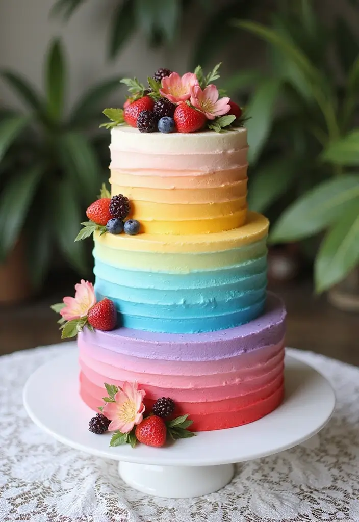 30 Wedding Cake Ideas That Are Almost Too Pretty to Eat 4 30 Wedding Cake Ideas That Are Almost Too Pretty to Eat - 4. Ombre Buttercream Cake