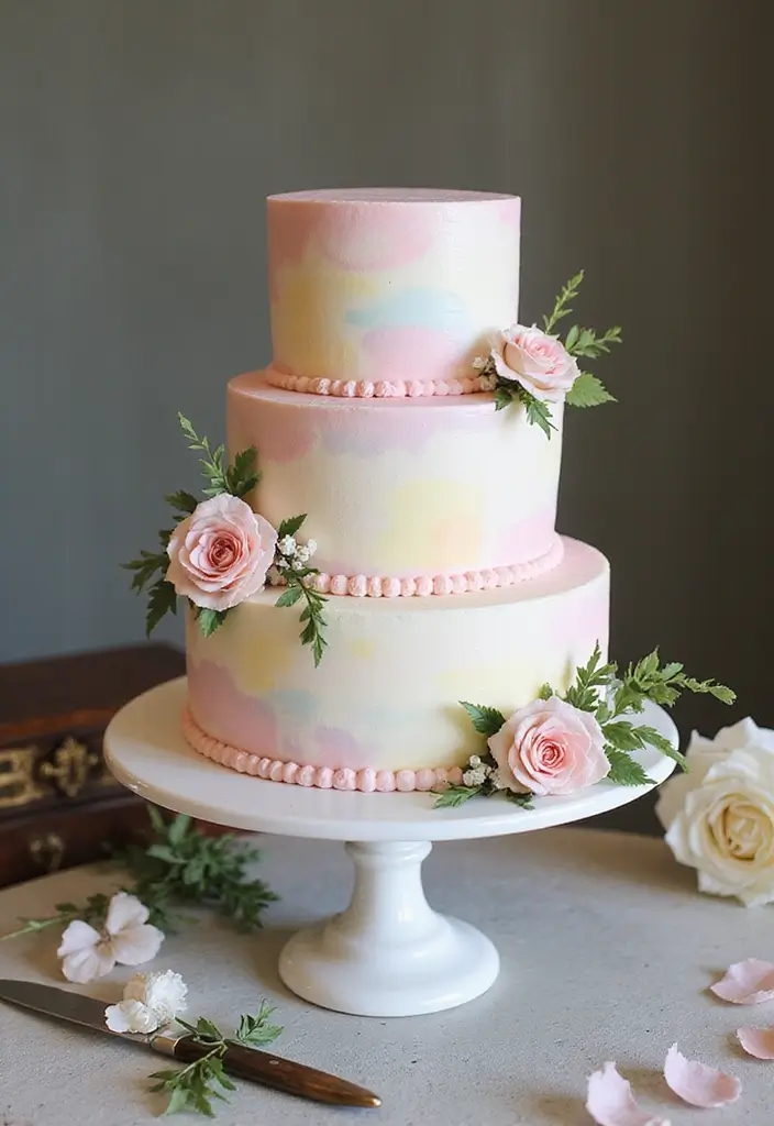 30 Wedding Cake Ideas That Are Almost Too Pretty to Eat 5 30 Wedding Cake Ideas That Are Almost Too Pretty to Eat - 5. Watercolor Cake