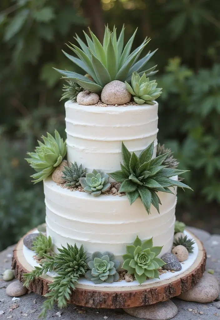 30 Wedding Cake Ideas That Are Almost Too Pretty to Eat 6 30 Wedding Cake Ideas That Are Almost Too Pretty to Eat - 6. Succulent Cake