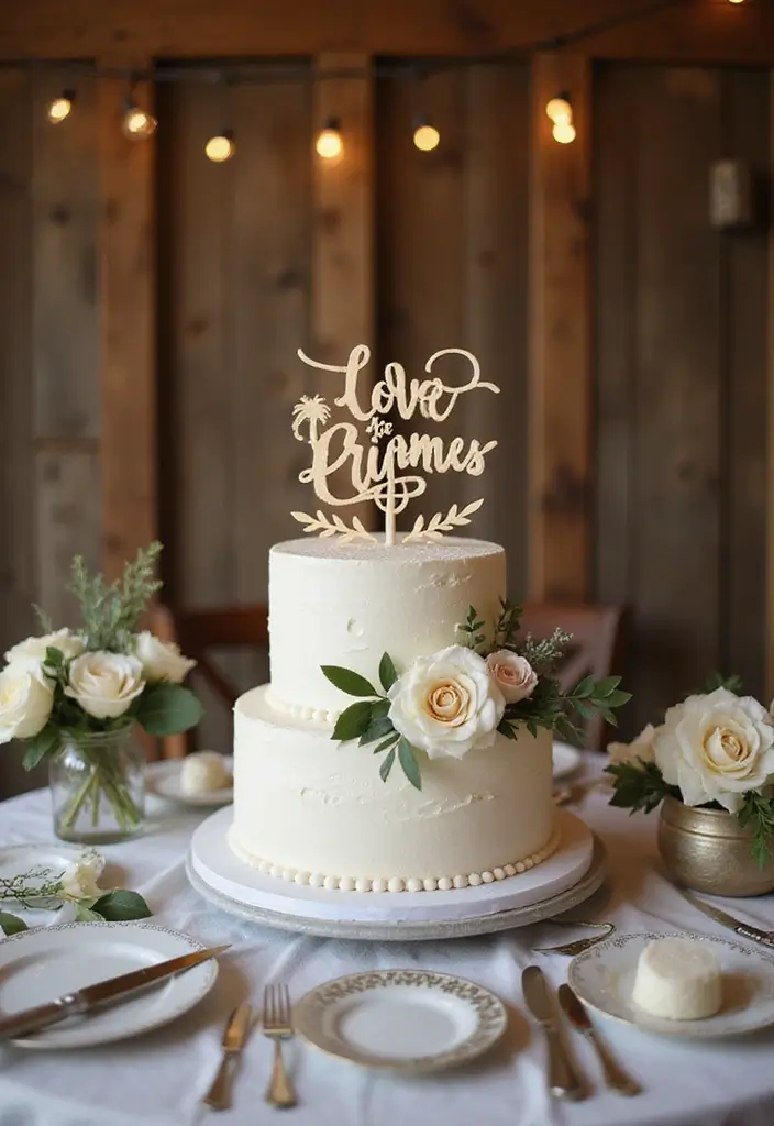 30 Wedding Cake Table Decorations That Make a Statement 12 30 Wedding Cake Table Decorations That Make a Statement - 12. Themed Cake Toppers