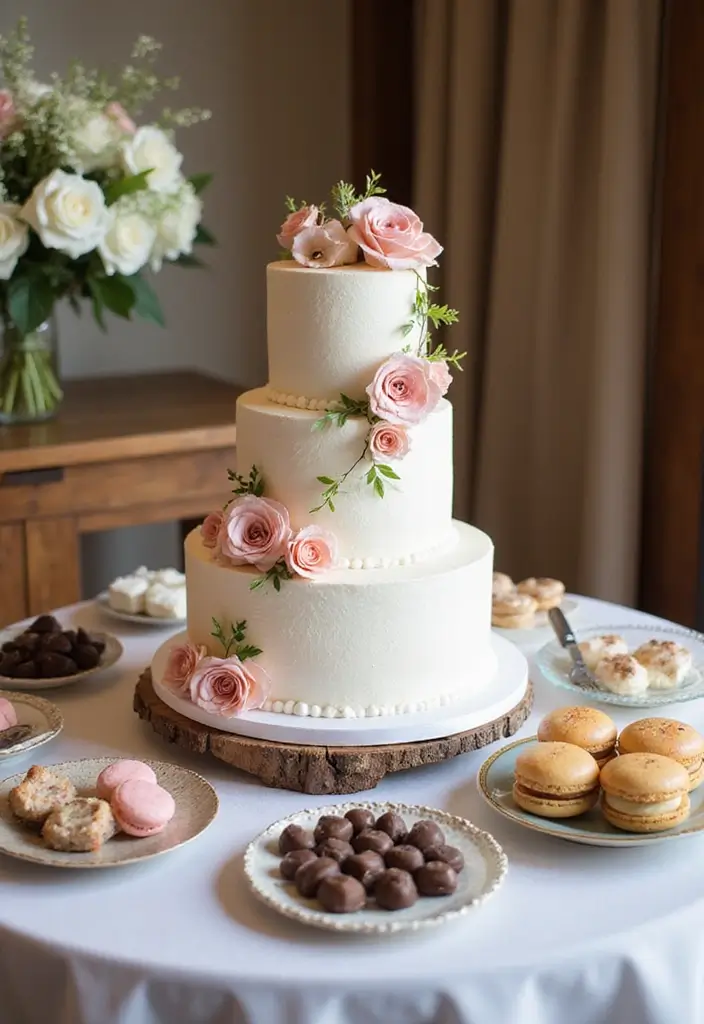 30 Wedding Cake Table Decorations That Make a Statement 27 30 Wedding Cake Table Decorations That Make a Statement - 27. Edible Accents