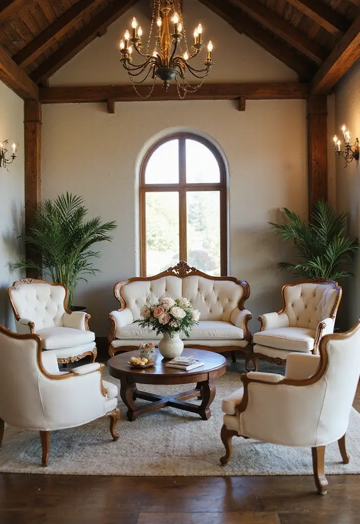 30 Wedding Decor Ideas to Wow Your Guests Instantly - 12. Vintage Furniture Rentals
