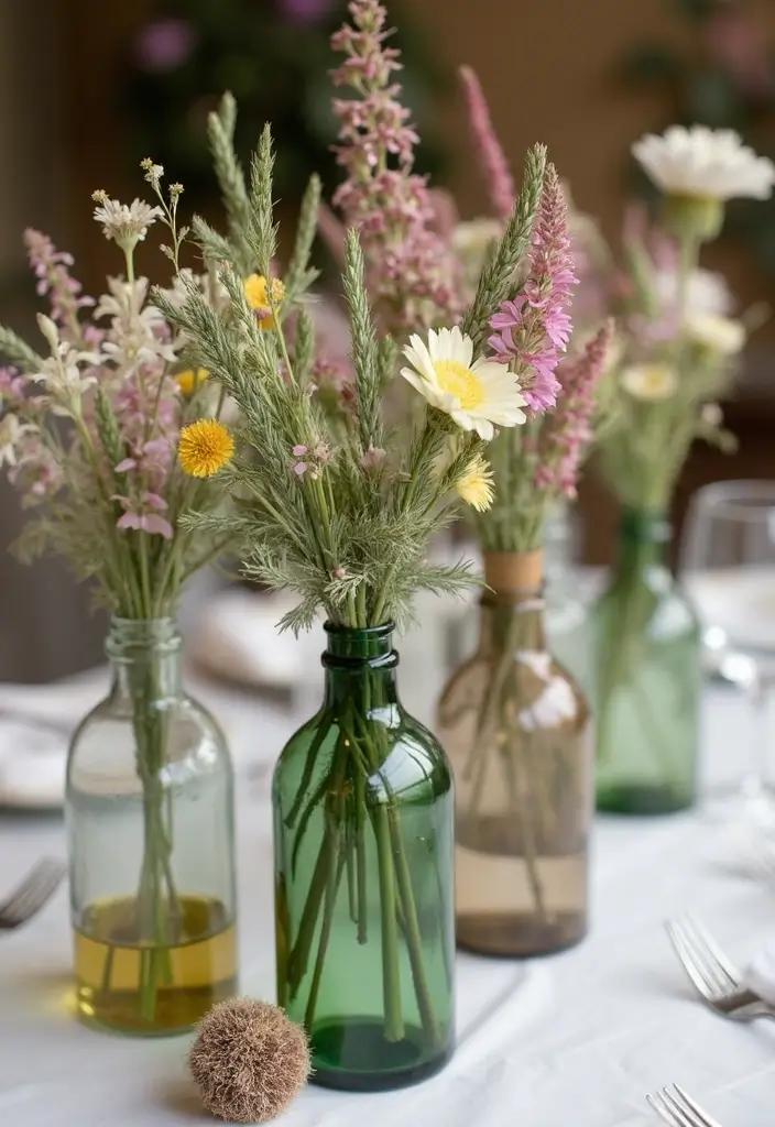 30 Wedding Decor Ideas to Wow Your Guests Instantly - 18. Recycled Glass Vases
