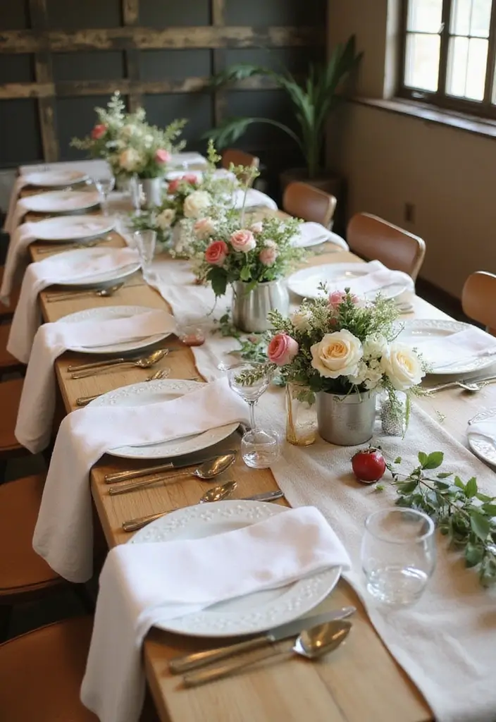 30 Wedding Decor Ideas to Wow Your Guests Instantly - 21. Natural Linen Table Runners