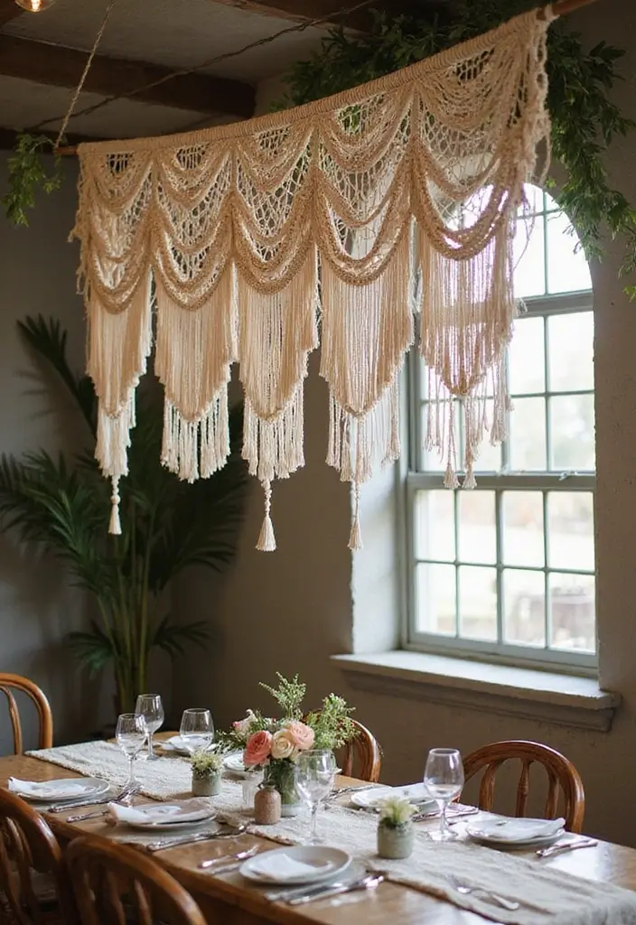 30 Wedding Decor Ideas to Wow Your Guests Instantly - 23. Boho Macrame Decor
