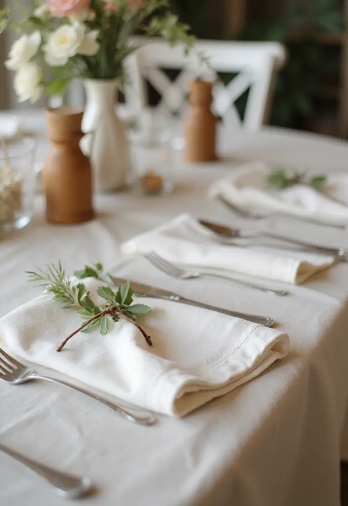 30 Wedding Decor Ideas to Wow Your Guests Instantly - 24. Organic Cotton Napkins