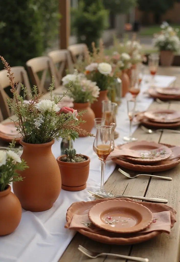 30 Wedding Decor Ideas to Wow Your Guests Instantly - 27. Unique Terracotta Accents
