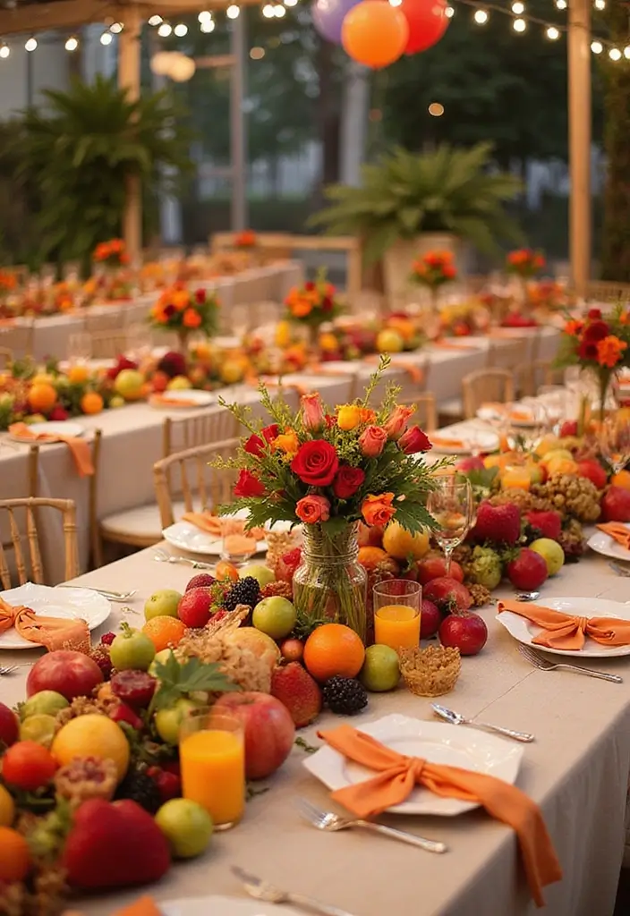 30 Wedding Decor Ideas to Wow Your Guests Instantly - 28. Colorful Fruit Garlands