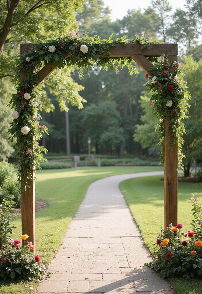 30 Wedding Entrance Decorations That Create a Grand First Impression 1 30 Wedding Entrance Decorations That Create a Grand First Impression - 1. Rustic Wooden Arch