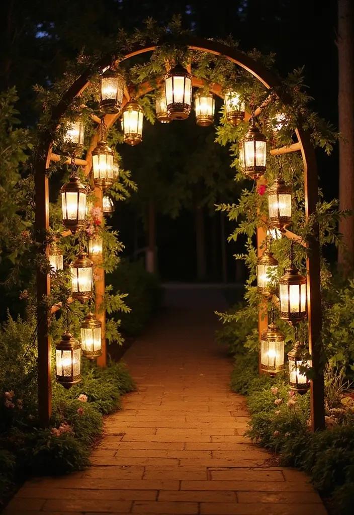 30 Wedding Entrance Decorations That Create a Grand First Impression 12 30 Wedding Entrance Decorations That Create a Grand First Impression - 11. Eco-Chic Lantern Archway