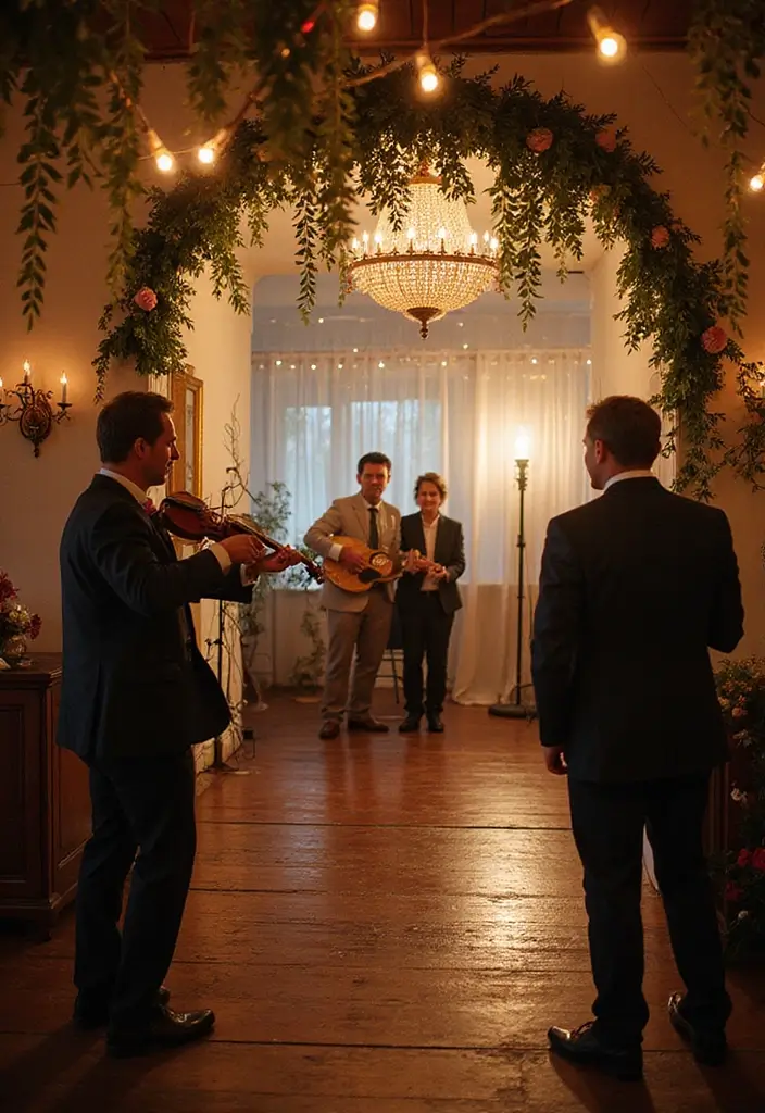 30 Wedding Entrance Decorations That Create a Grand First Impression 26 30 Wedding Entrance Decorations That Create a Grand First Impression - 25. Live Music at the Entrance