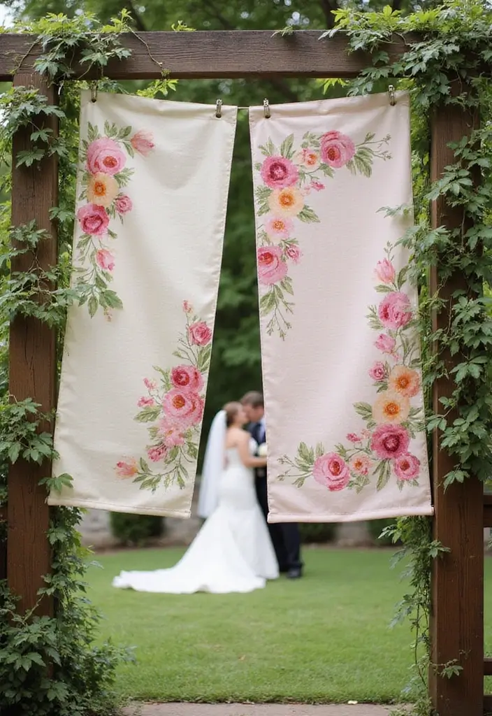 30 Wedding Entrance Decorations That Create a Grand First Impression 30 30 Wedding Entrance Decorations That Create a Grand First Impression - 29. Reusable Fabric Banners