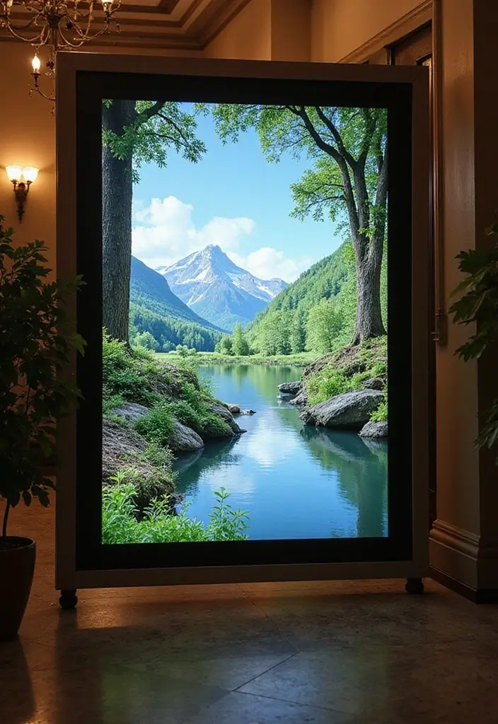 30 Wedding Entrance Decorations That Create a Grand First Impression 31 30 Wedding Entrance Decorations That Create a Grand First Impression - 30. Nature-Inspired Video Screen