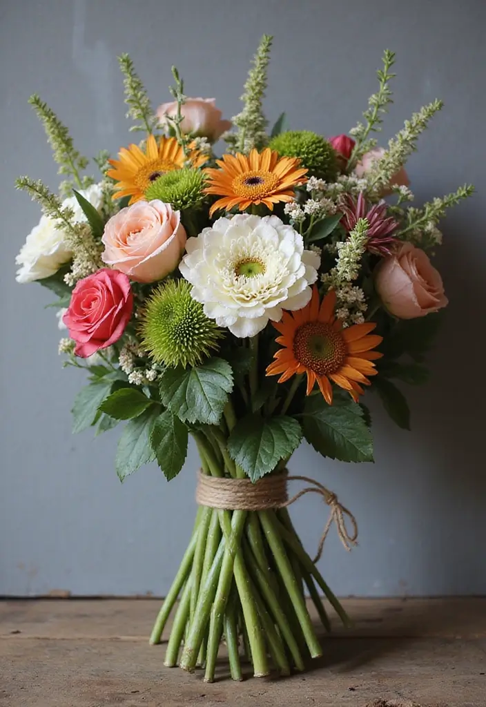 30 Wedding Flower Arrangements That Add Romance to Every Corner - 14. Hand-Tied Bouquets