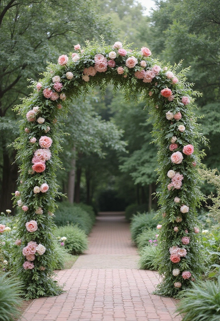 30 Wedding Flower Arrangements That Add Romance to Every Corner - 16. Soft Floral Arches