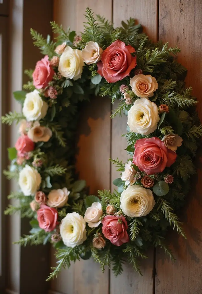 30 Wedding Flower Arrangements That Add Romance to Every Corner - 18. Textured Floral Wreaths