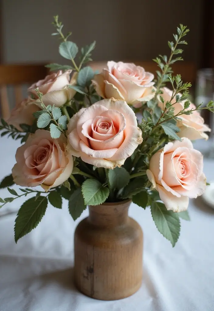 30 Wedding Flower Arrangements That Add Romance to Every Corner - 2. Vintage Rose Centerpieces