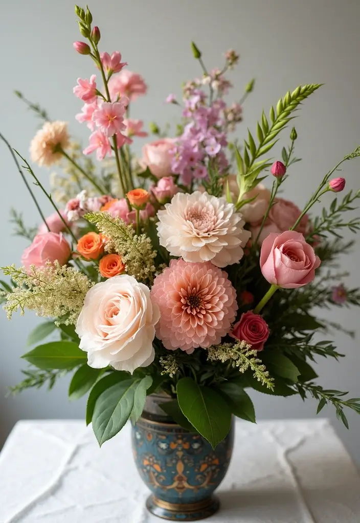30 Wedding Flower Arrangements That Add Romance to Every Corner - 29. Layered Floral Arrangements