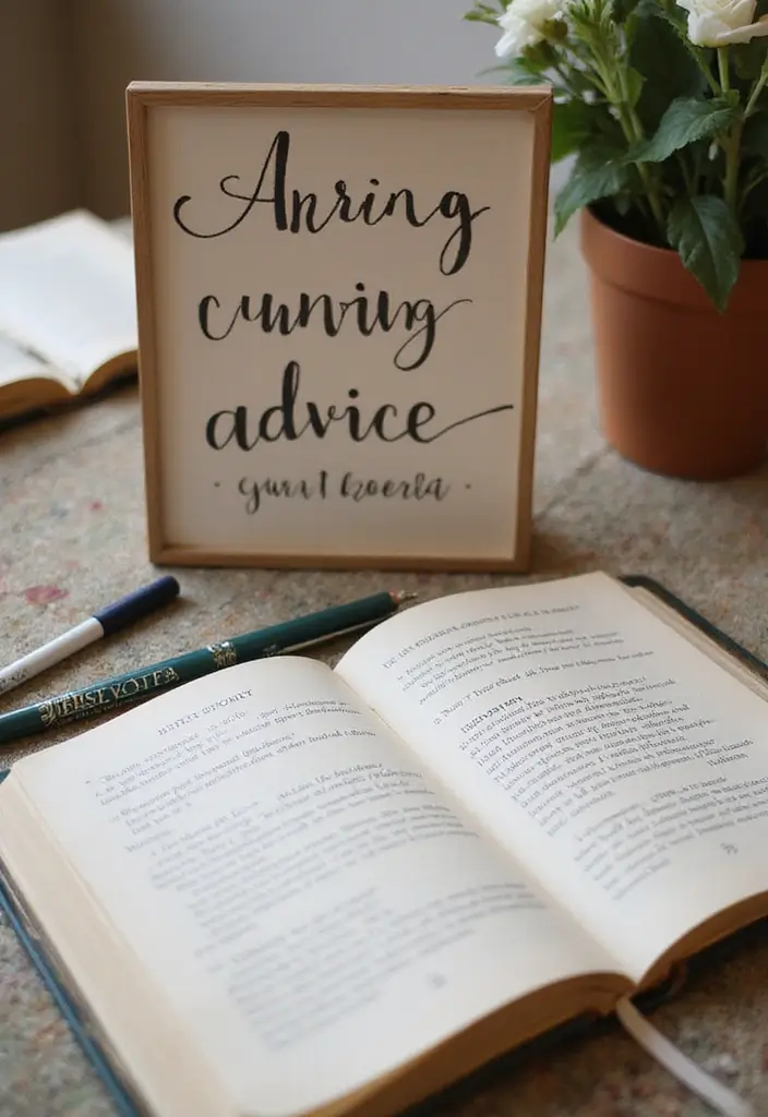 30 Wedding Guest Book Ideas That Are Fun and Creative 7 30 Wedding Guest Book Ideas That Are Fun and Creative - 7. Book of Advice