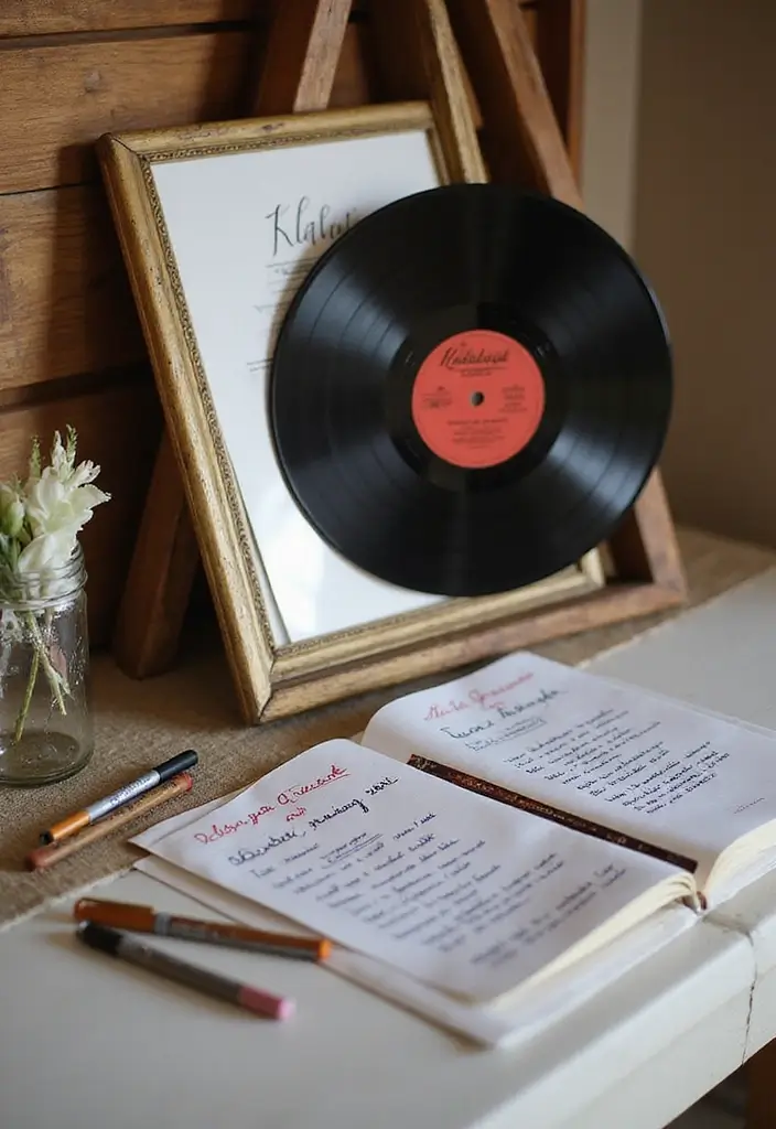 30 Wedding Guest Book Ideas That Are Fun and Creative 9 30 Wedding Guest Book Ideas That Are Fun and Creative - 9. Vinyl Record Guest Book
