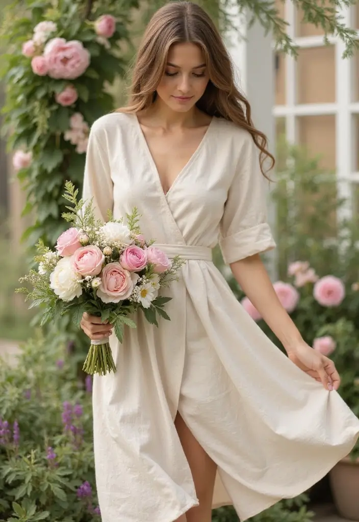 30 Wedding Guest Dresses for Summer That Are Stylish and Breezy - 15. Organic Linen Wrap Dress