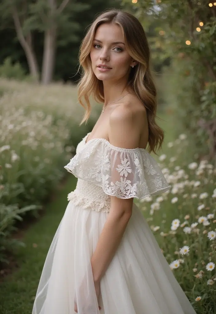 30 Wedding Guest Dresses for Summer That Are Stylish and Breezy - 18. Eco-Conscious Off-Shoulder Dress
