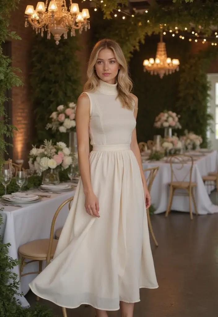 30 Wedding Guest Dresses for Summer That Are Stylish and Breezy - 26. Elegant Turtleneck Dress