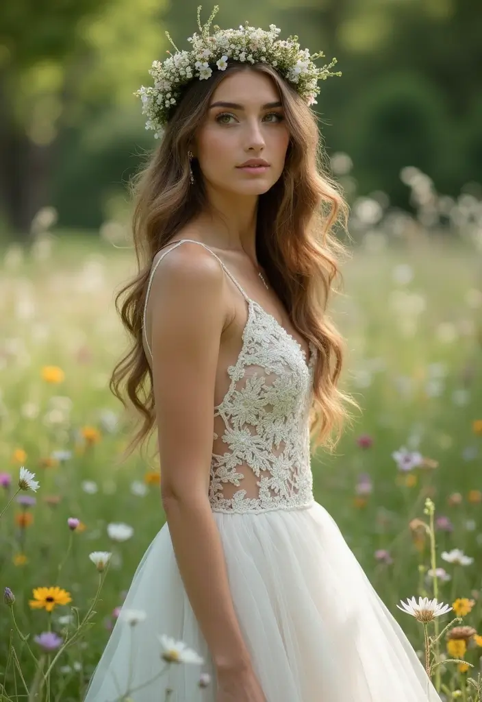 30 Wedding Hair Down Styles That Feel Natural and Beautiful - 2. Half-Up Braided Crown