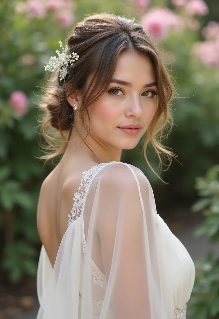 30 Wedding Hair Down Styles That Feel Natural and Beautiful - 25. Loose and Effortless Updo