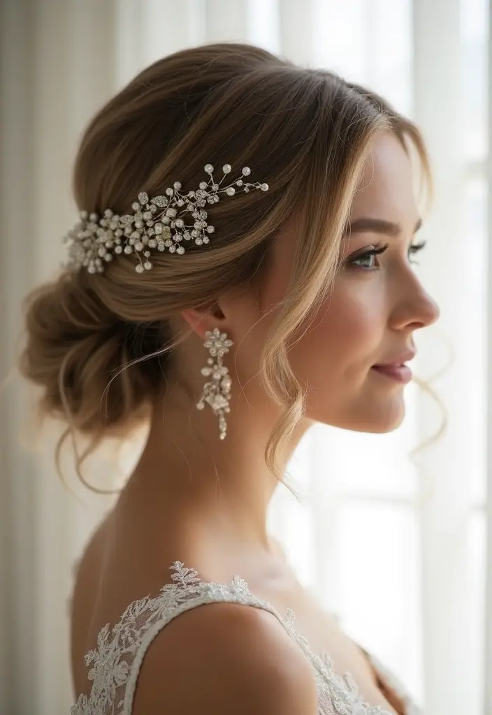 30 Wedding Hair Down Styles That Feel Natural and Beautiful - 28. Textured Low Bun